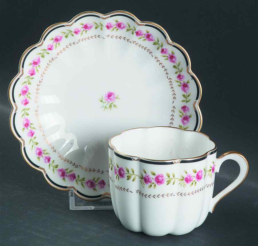 June Flat Demitasse Cup & Saucer Set by Nikko-1