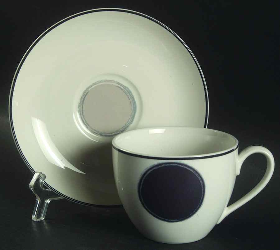 Java Graphite Flat Cup & Saucer Set by Noritake-1