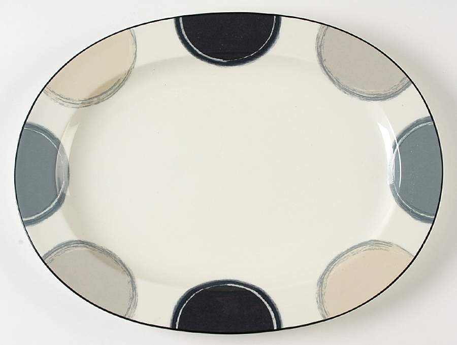 Java Graphite 14" Oval Serving Platter by Noritake-1