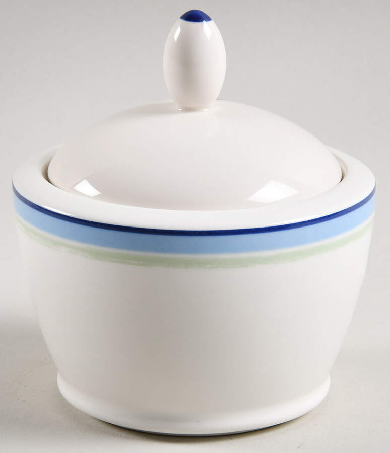 Java Blue Swirl Sugar Bowl & Lid by Noritake-1