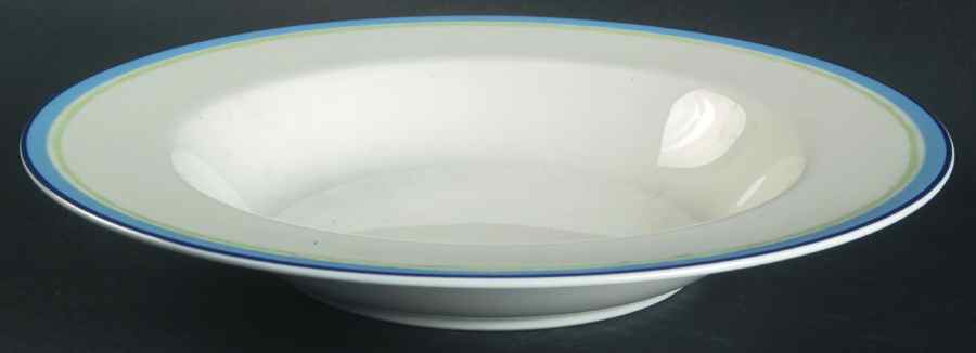 Java Blue Swirl Large Rim Soup Bowl by Noritake-1