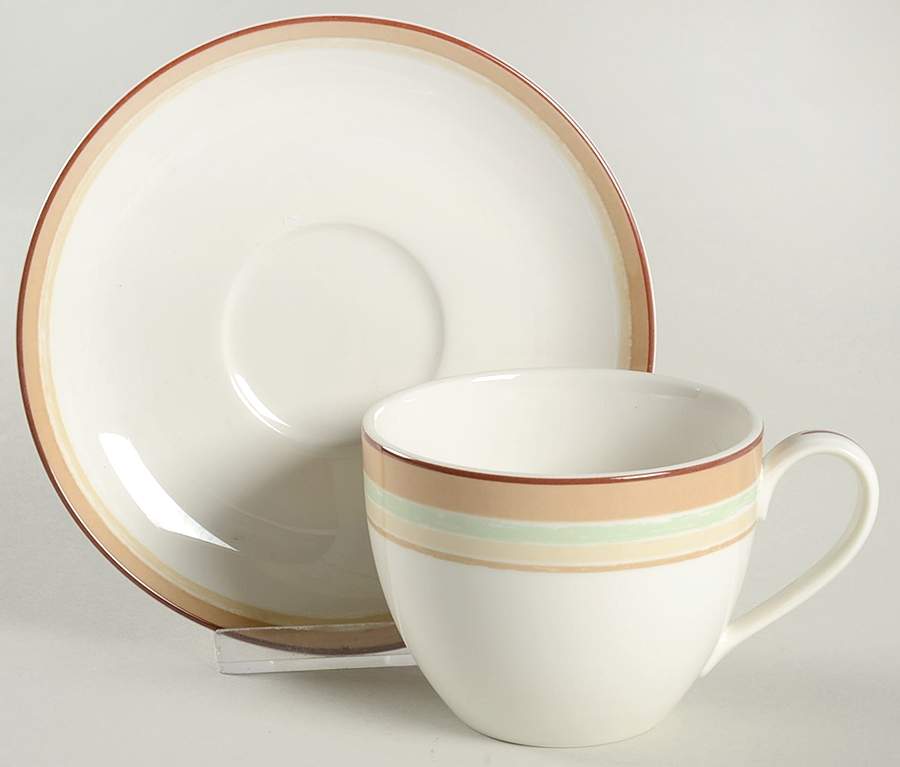 Mocha Java Swirl Flat Cup & Saucer Set by Noritake-1