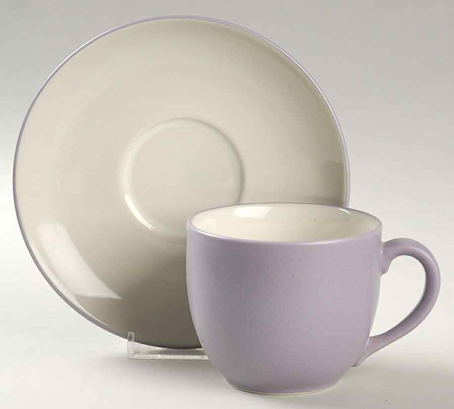 Colorwave Lilac Flat Cup & Saucer Set by Noritake-1