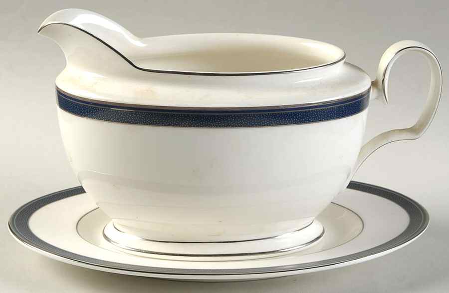 Stardust Platinum Gravy Boat & Underplate/Relish by Noritake-1