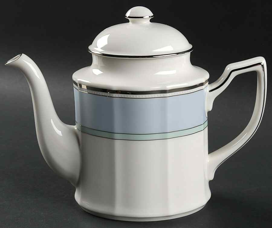 Centura Blue Tea/Coffee Pot & Lid by Noritake-1