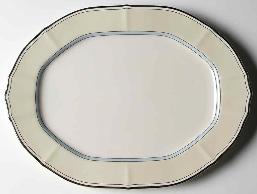 Centura Cream 14" Oval Serving Platter by Noritake-1