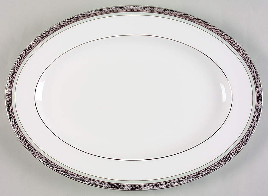 Fascination Green 14" Oval Serving Platter by Noritake-1