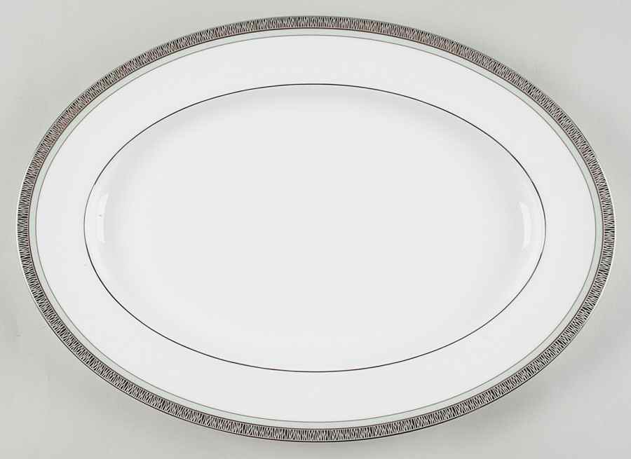 Fascination Green 16" Oval Serving Platter by Noritake-1