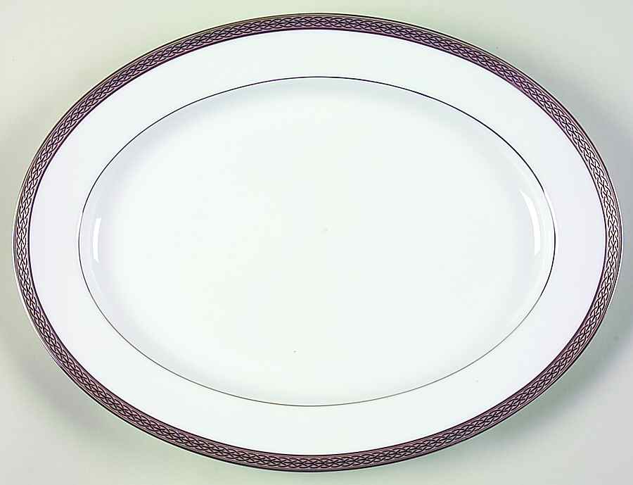 Queen's Platinum 13" Oval Serving Platter by Noritake-1