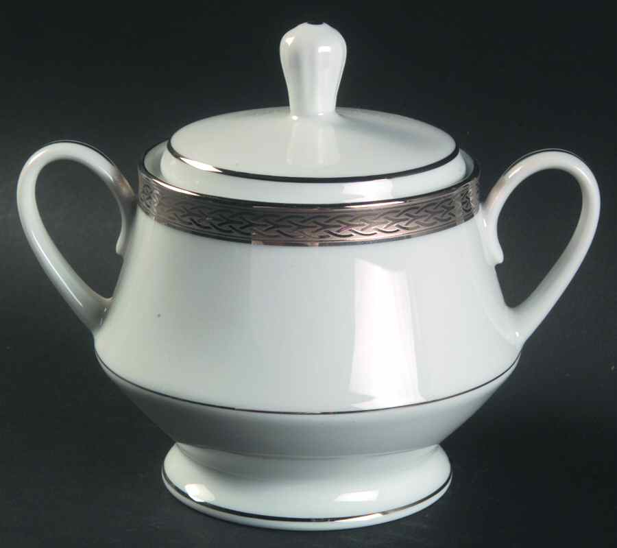 Queen's Platinum Sugar Bowl & Lid by Noritake-1