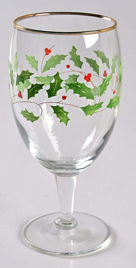 Holly and Berry Gold 15 Oz All Purpose Glass by Noritake-1