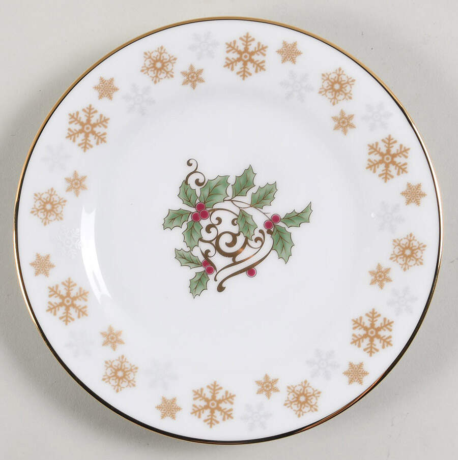 Holly and Berry Gold Appetizer Plate by Noritake-1