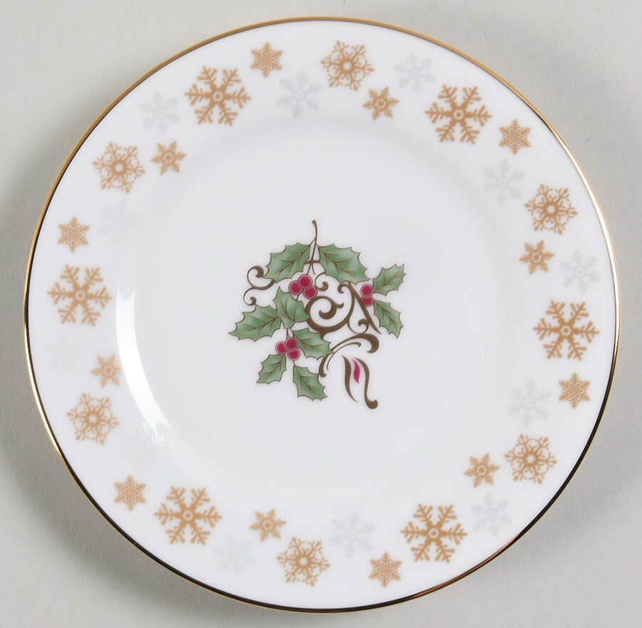 Holly and Berry Gold Appetizer Plate by Noritake-1