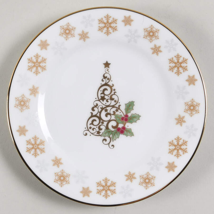 Holly and Berry Gold Appetizer Plate by Noritake-1