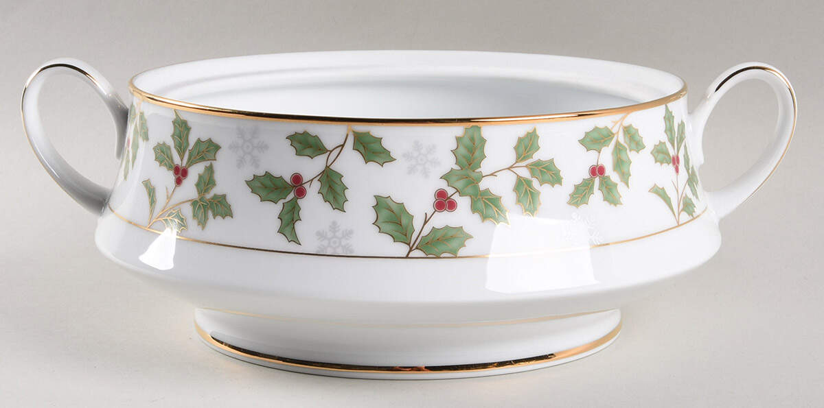 Holly and Berry Gold Round Vegetable No Lid by Noritake-1