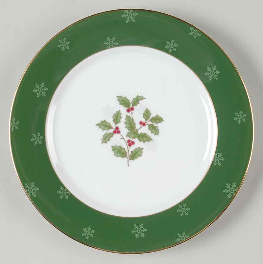 Holly and Berry Gold Accent Luncheon Plate by Noritake-1