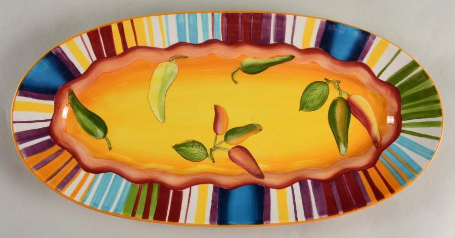 Muy Caliente 16" Oval Serving Platter by Noble Excellence-1