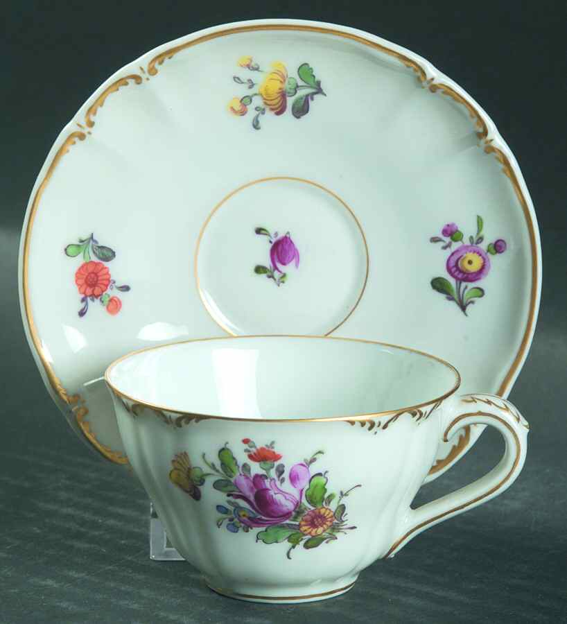 743 Flat Demitasse Cup & Saucer Set by Nymphenburg-1