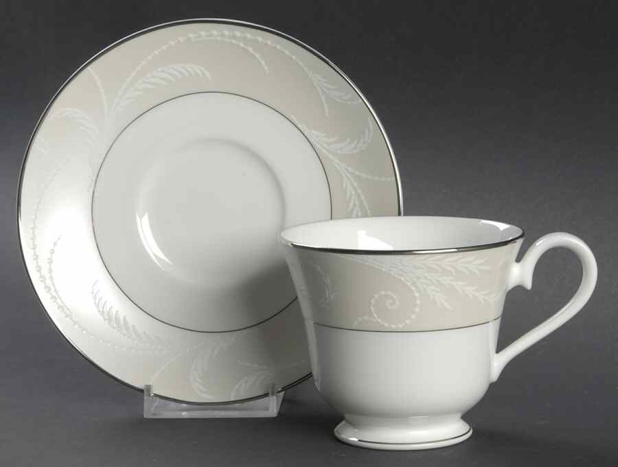 Pearl Ariel Footed Cup & Saucer Set by Nikko-1