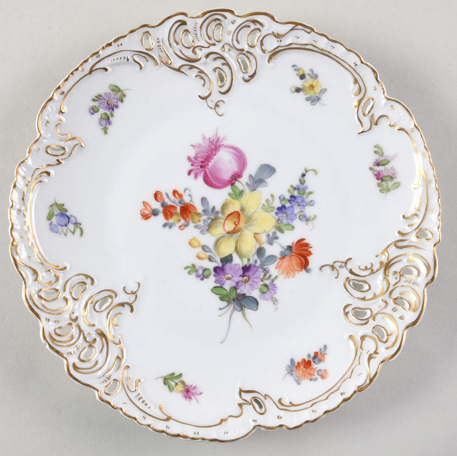 1012 (Pierced, Gold Trim) Salad Plate by Nymphenburg-1