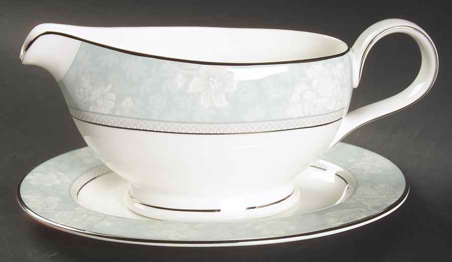 Rosella Blue Gravy Boat & Underplate (Relish/Butter) by Noritake-1