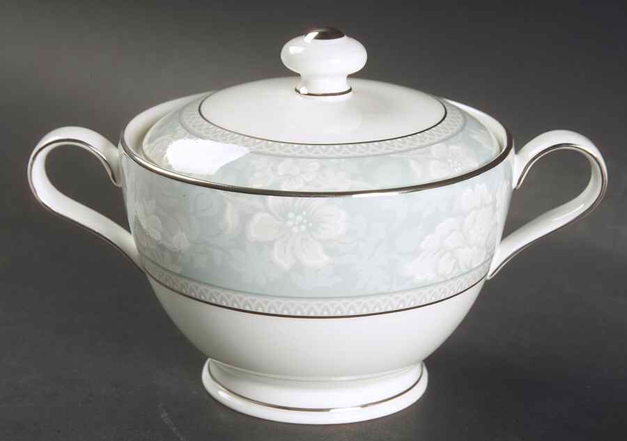 Rosella Blue Sugar Bowl & Lid by Noritake-1