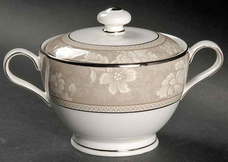 Rosella Taupe Sugar Bowl & Lid by Noritake-1