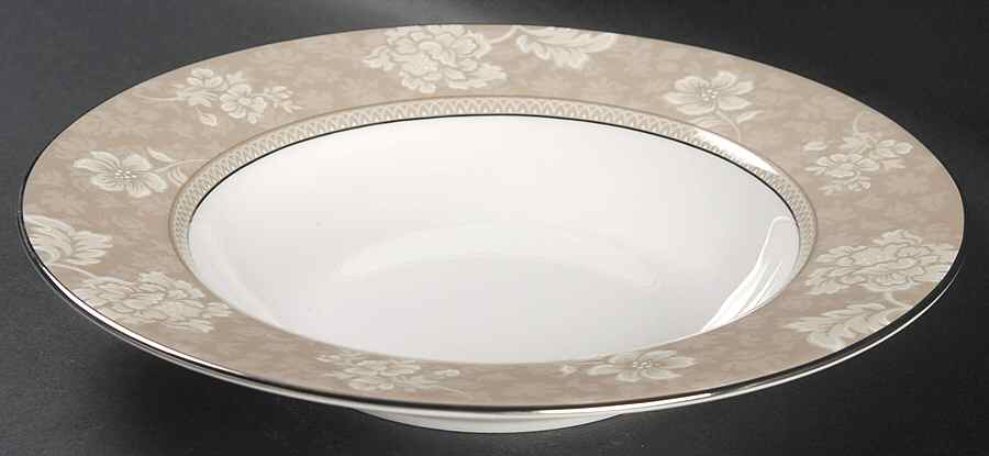 Rosella Taupe Rim Soup Bowl by Noritake-1