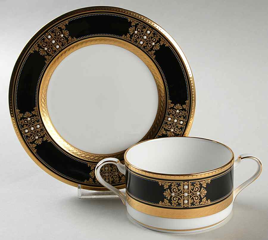 Evening Majesty Cream Soup Bowl & Bread Plate/Saucer Set by Noritake-1