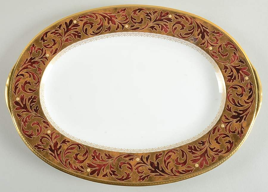 Xavier Gold 14" Oval Serving Platter by Noritake-1