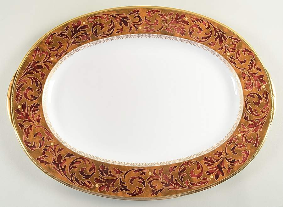 Xavier Gold 16" Oval Serving Platter by Noritake-1