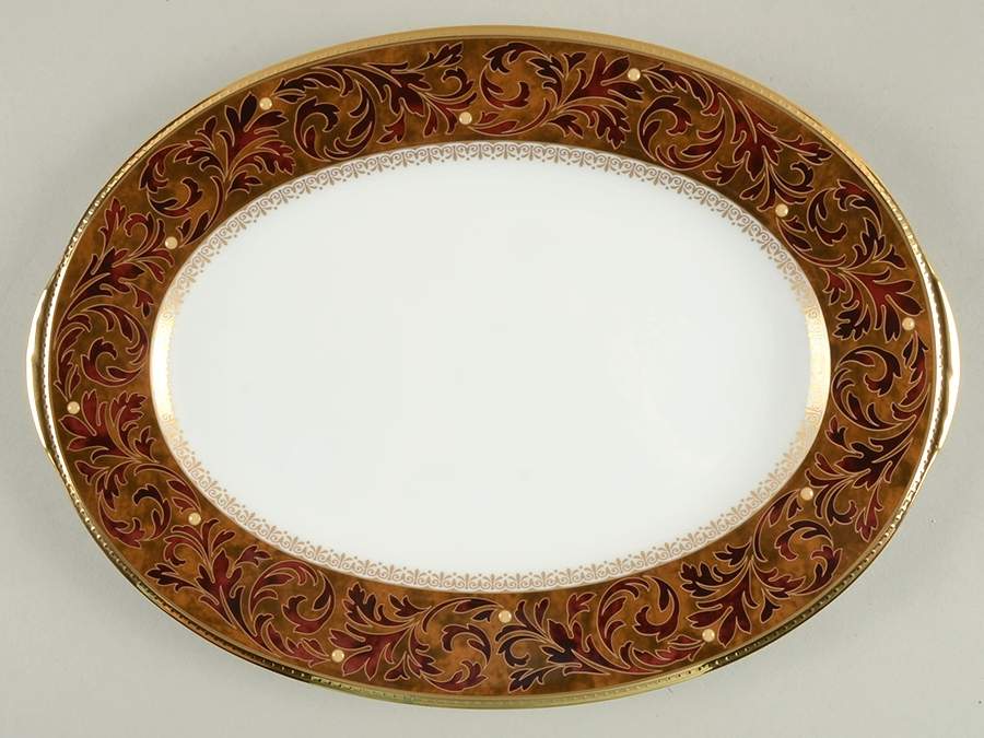 Xavier Gold 12" Oval Serving Platter by Noritake-1