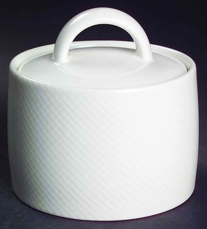 Reflections White Sugar Bowl & Lid by Nikko-1