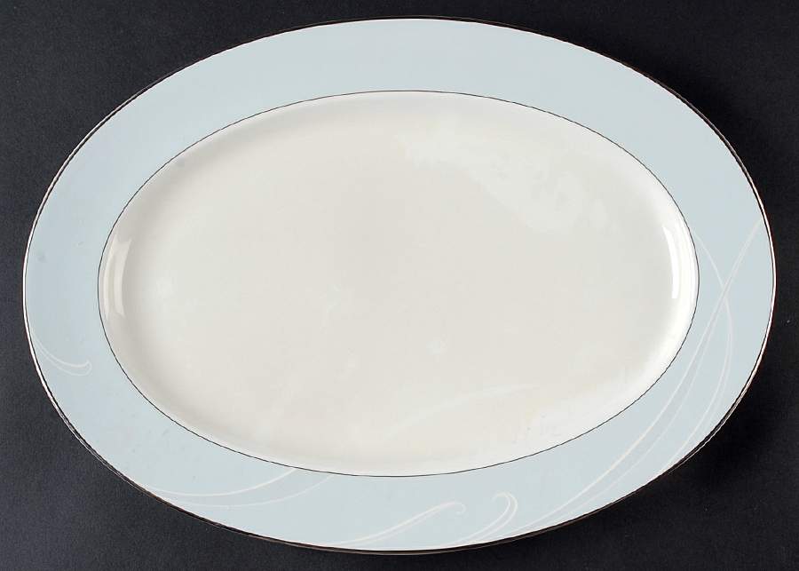 Pearl Crescent 14" Oval Serving Platter by Nikko-1
