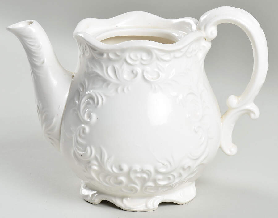 White Provincial Teapot No Lid by Napco-1