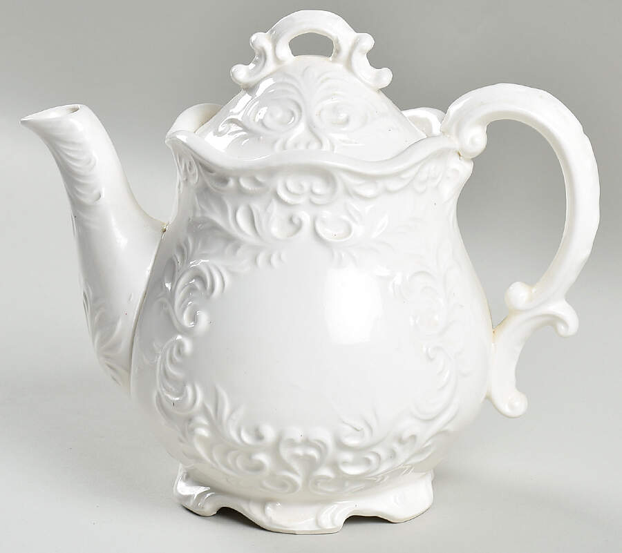 White Provincial Teapot & Lid by Napco-1