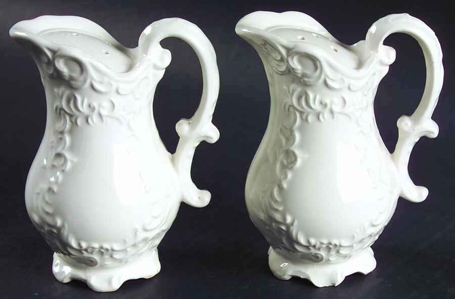 White Provincial Salt & Pepper Set by Napco-1