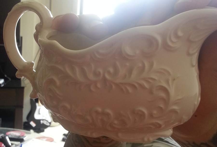 White Provincial Gravy Boat by Napco-1