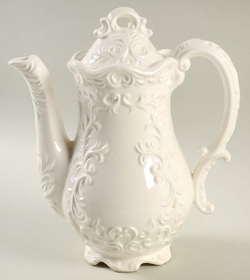 White Provincial Coffee Pot & Lid by Napco-1