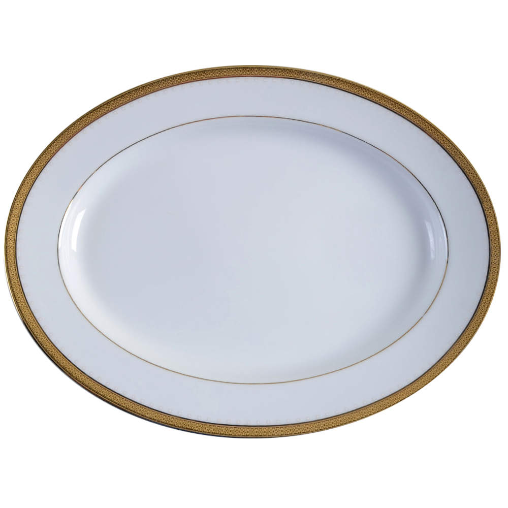 Metropolitan Gold 13" Oval Serving Platter by Noritake-1