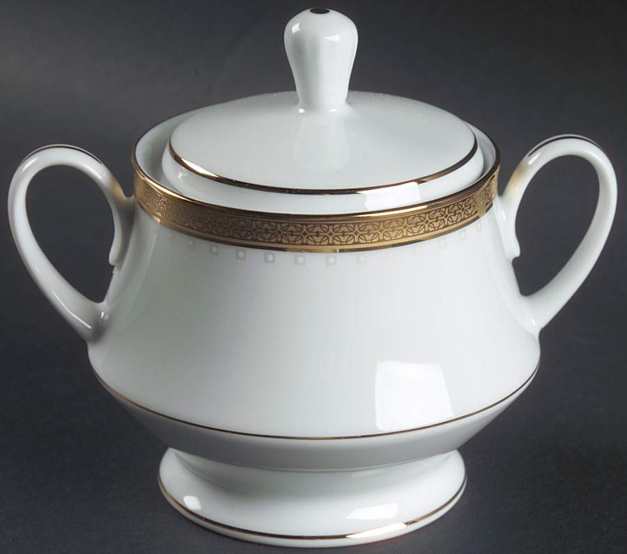 Metropolitan Gold Sugar Bowl & Lid by Noritake-1