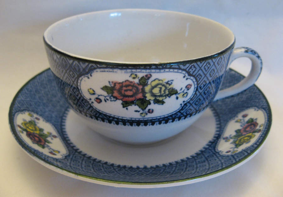 Yang Tse (Multicolored Floral) Flat Cup & Saucer Set by Newport-1