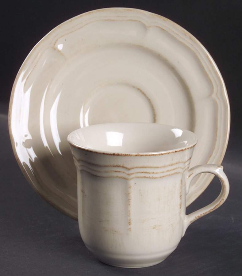 Country Market Rustic Flat Cup & Saucer Set by Nikko-1
