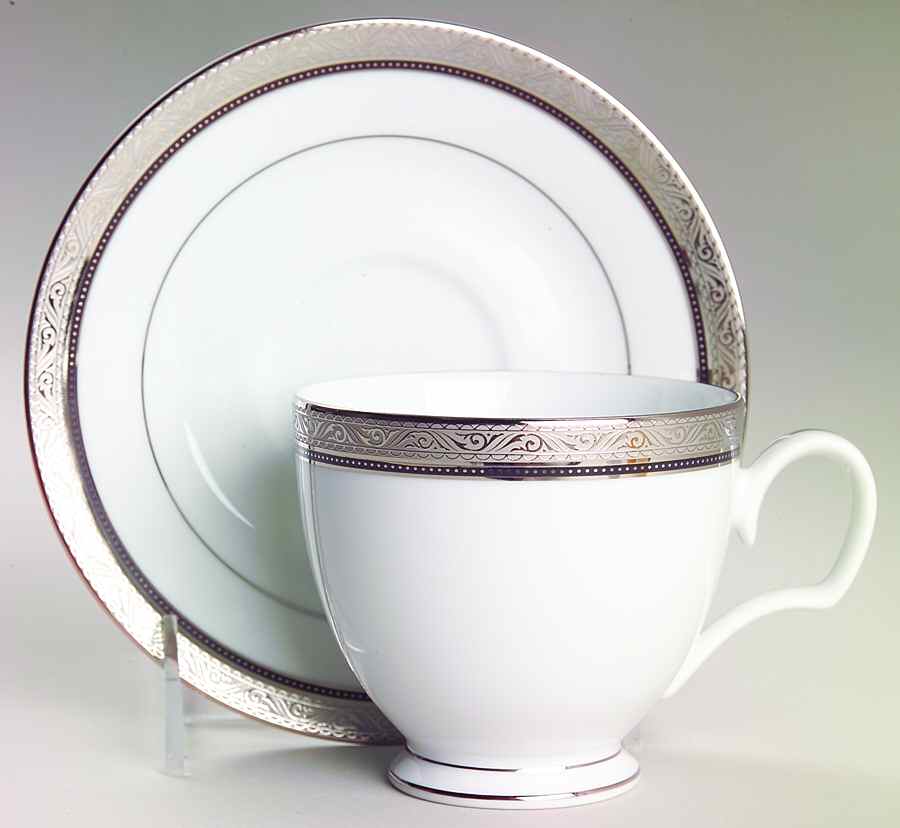 Kingswood Platinum Footed Cup & Saucer Set by Noritake-1