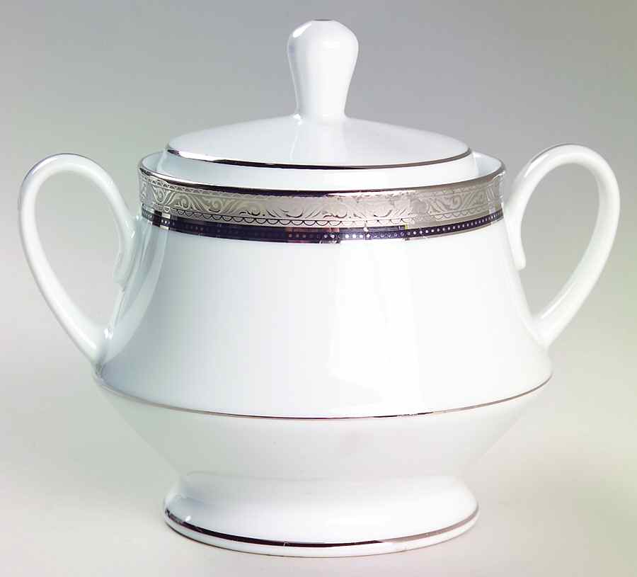 Kingswood Platinum Sugar Bowl & Lid by Noritake-1