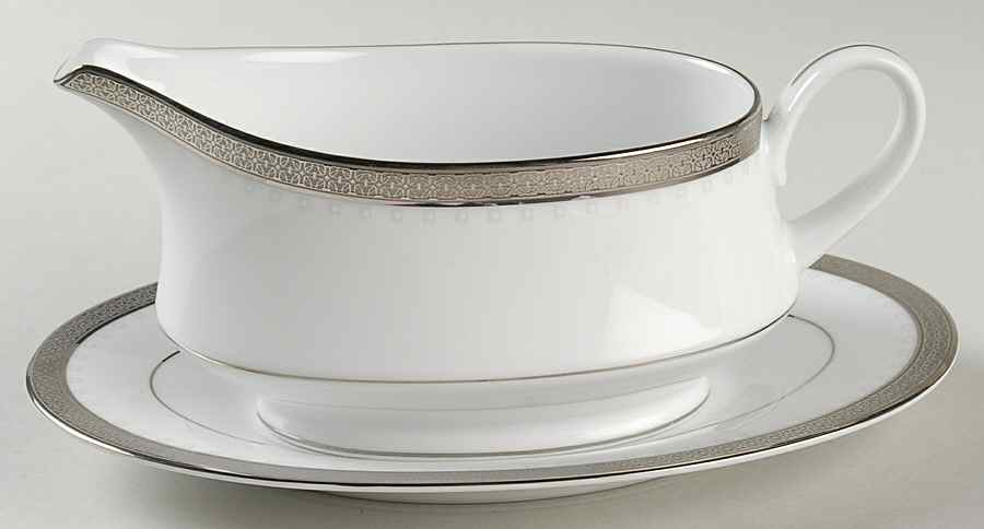 Metropolitan Platinum Gravy Boat & Underplate by Noritake-1