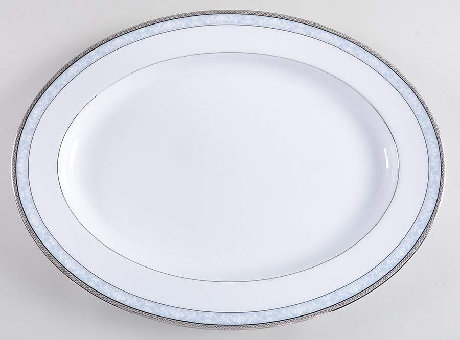 Hampshire Platinum 16" Oval Serving Platter by Noritake-1