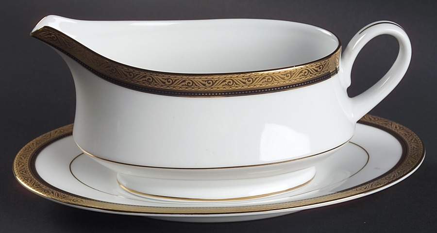 Kingswood Gold Gravy Boat & Underplate/Relish by Noritake-1