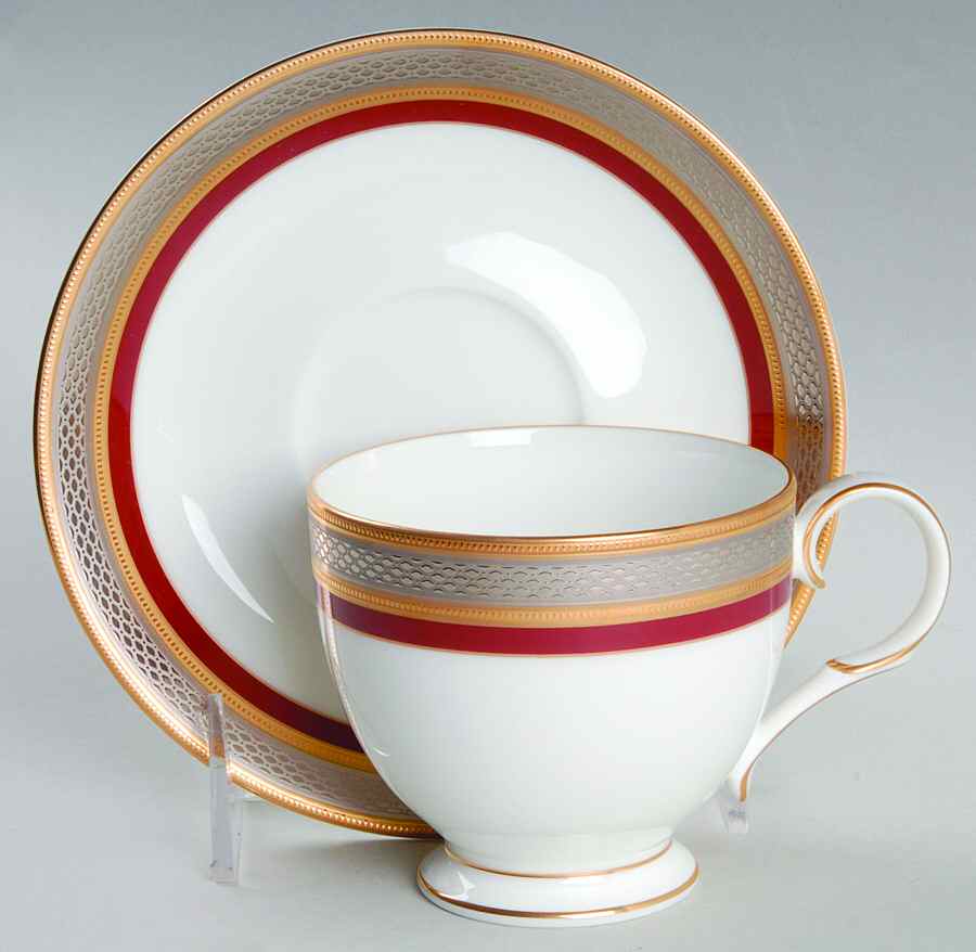 Ruby Coronet Footed Cup & Saucer Set by Noritake-1