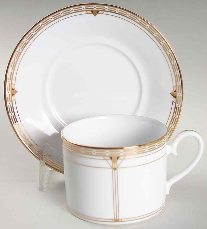 Palmer Gold Flat Cup & Saucer Set by Noritake-1